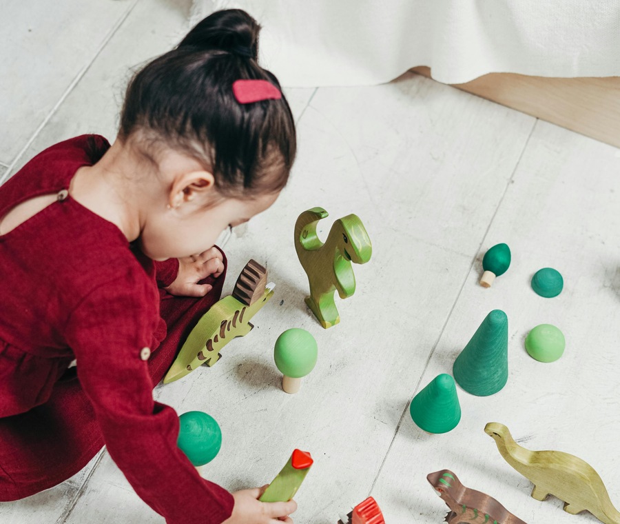 A child engaged and curious